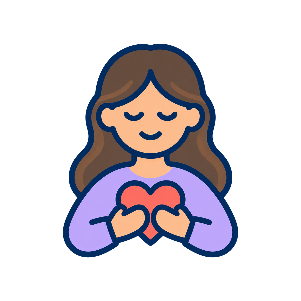 Person holding a heart icon