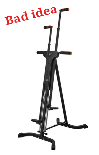 A verticle climber exercise machine